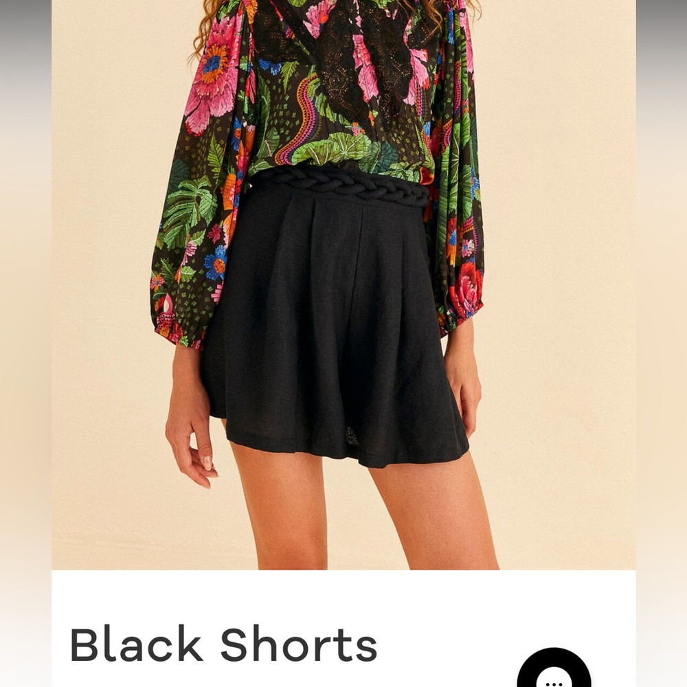 NWT FARM Rio black shorts size L